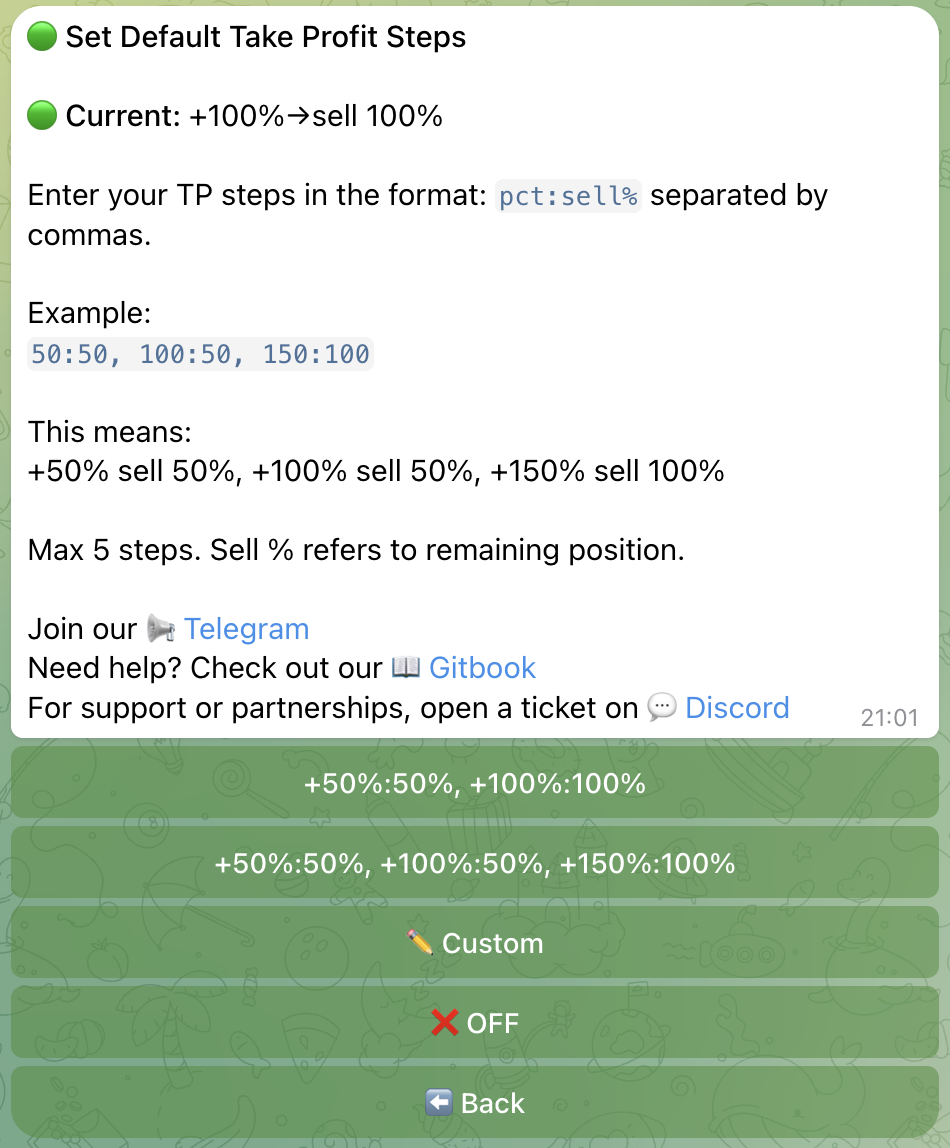 Set Take Profit Steps